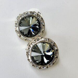 Grey Clip On Earrings, 22mm Grey ClipOns Earrings